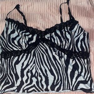 SHEIN Zebra Pattern Lace Camisole